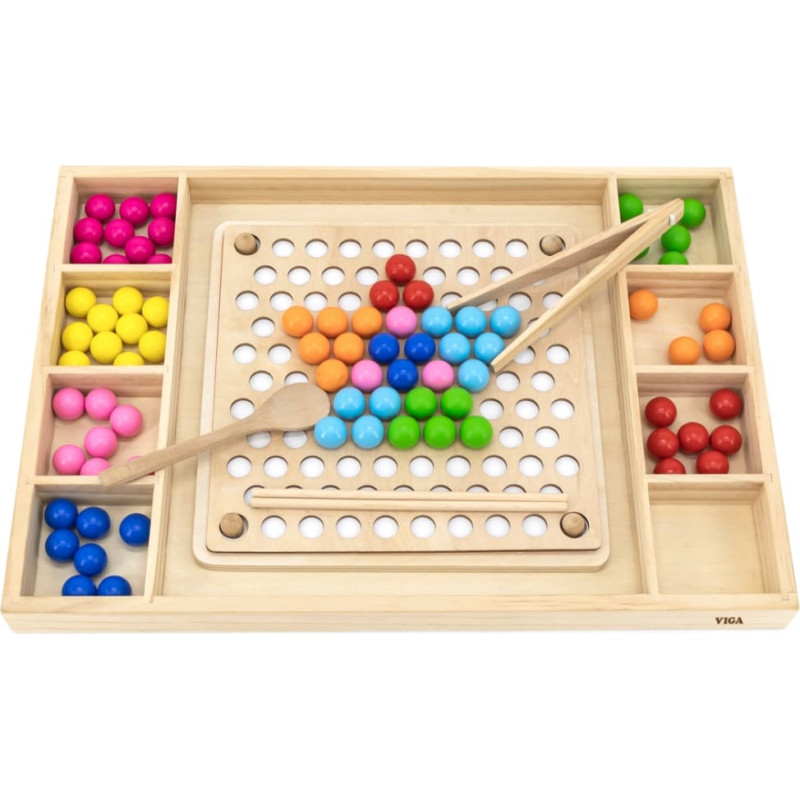 Viga Drewniana Gra Kulki Złap i Dopasuj Układanka Montessori
