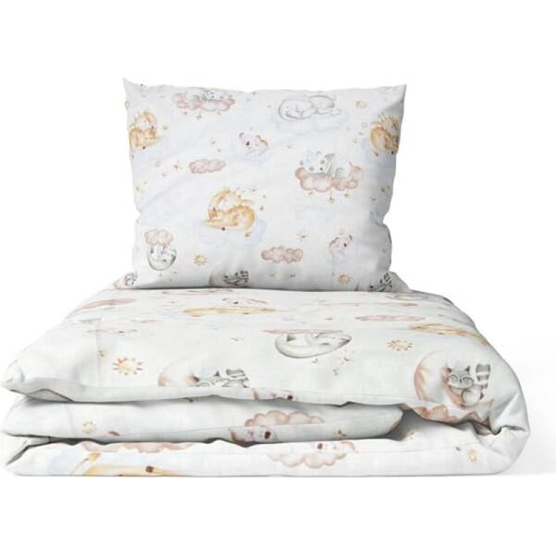 Minikid Cover set - 2 pcs - 120x90, 40x60  - ANIMALS in CLOUDS