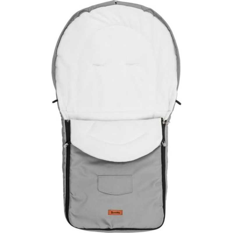 Sensillo Romper Bag for Pushchair– light grey polar fleece (95x40)