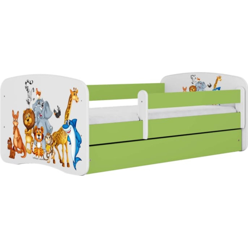 Kocot Kids Bed babydreams green animals without drawer with mattress 140/70