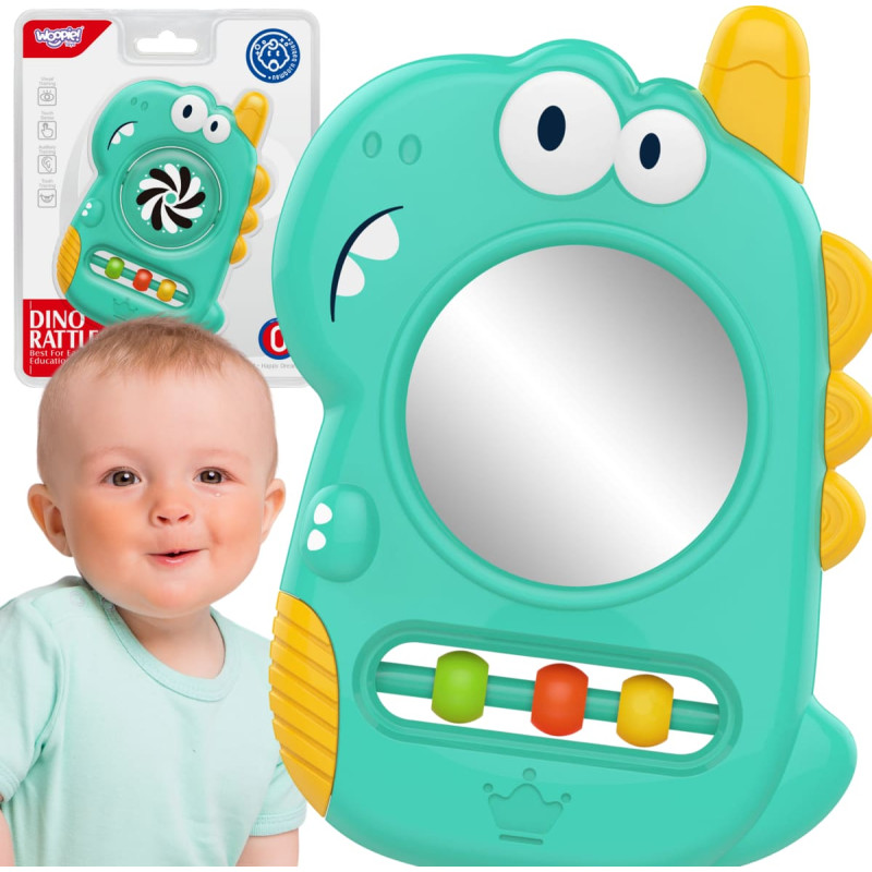 Woopie BABY Zabawka Sensoryczna Gryzak Lusterko Dino