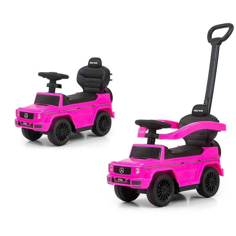 Milly Mally 3692 paspiriama mašinėlė su rankena Mercedes G350d, rožinė