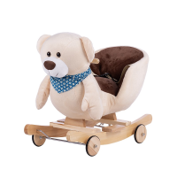 TO-MA vaikiškas supamasis arkliukas su guminiais ratais „BEAR“, WJ-658R
