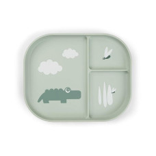 Done by Deer Foodie compartment plate Croco Green 283389