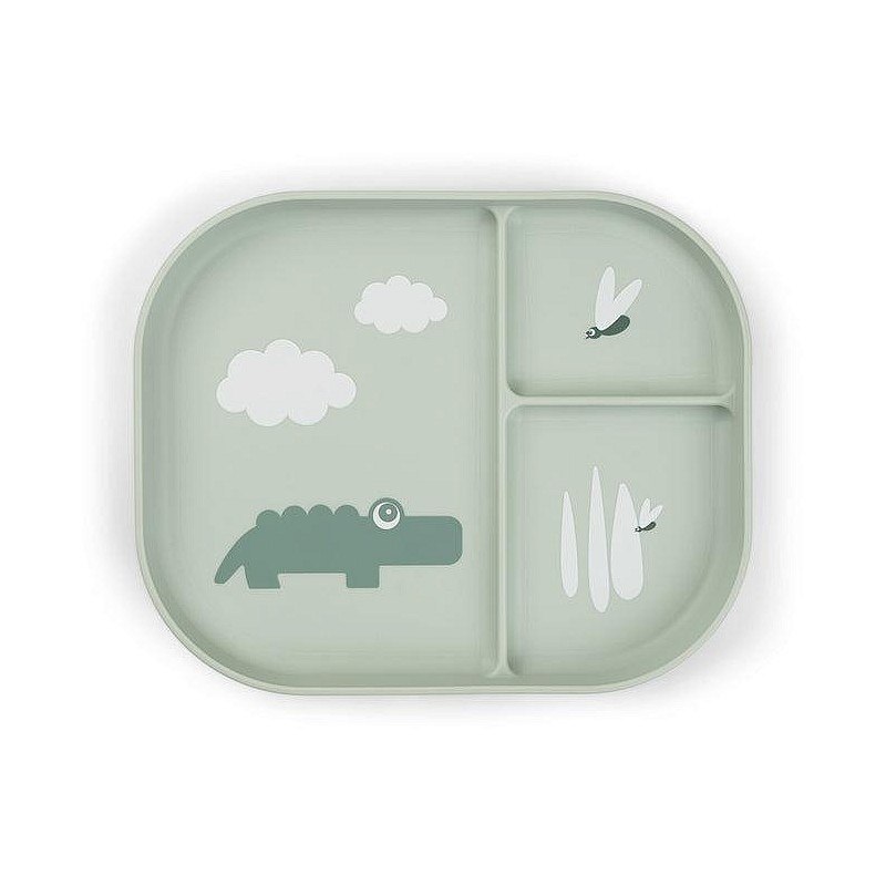 Done by Deer Foodie compartment plate Croco Green 283389