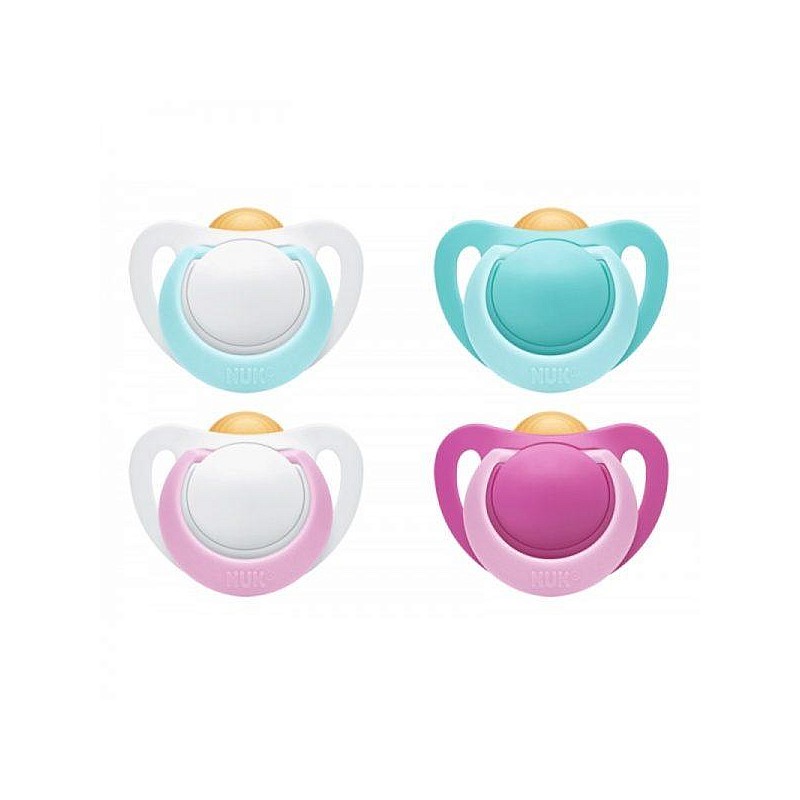 NUK Air System Latex orthodontic soother shape GENIUS 6-18mes, 2 pcs., SU82 SALE