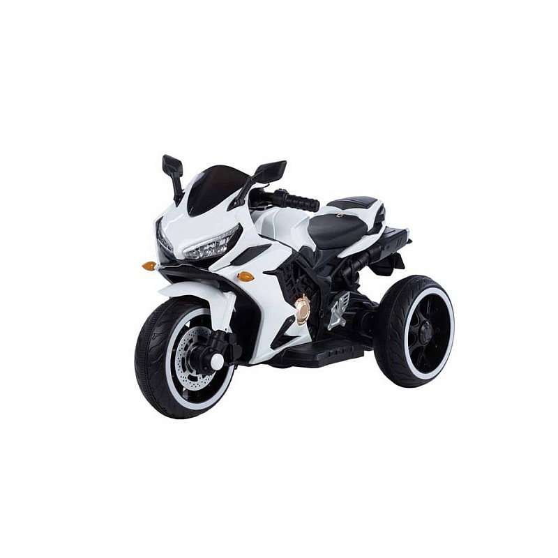 TO-MA vaikiškas elektrinis motociklas T1100/N-518, 6V/7Ah, baltas