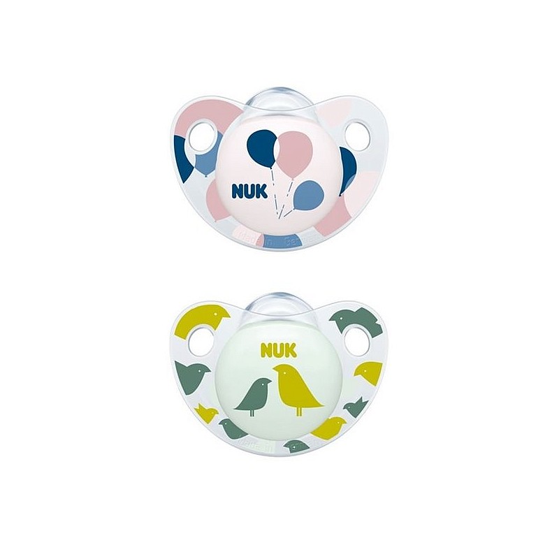 NUK Trendline Silicone pacifier orthodontic shape Little  2 pcs. 0-6m  SU61 10730072 SALE