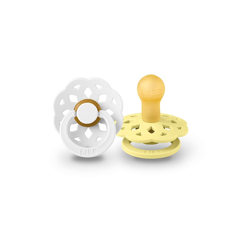 BIBS Boheme Māneklis no dabiskā kaučuka White/Sunshine 0-6m 2gb.