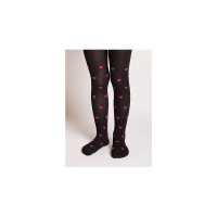 BELLISSIMA Childrens tights 86/92 size, B402 black-pink hearts Sale