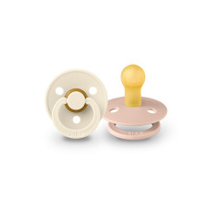 Bibs Colour Round pacifiers Island Ivory/Blush 0-6m 2pcs