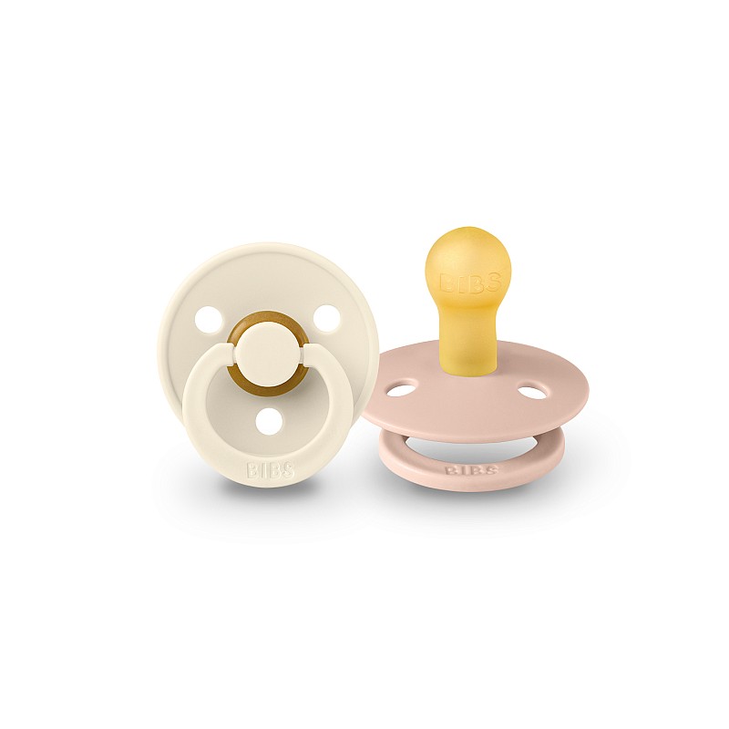 Bibs Colour Round pacifiers Island Ivory/Blush 0-6m 2pcs