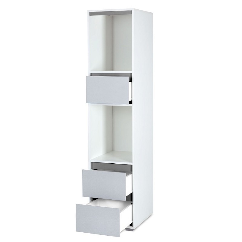 LittleSky DALIA knygų lentyna, balta/pilka