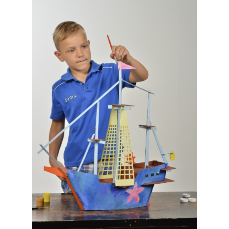 ANNAHOUSE Foldable Cardboard Play 3D Construction / Coloring Set Ship 241 × 506 × 22 mm