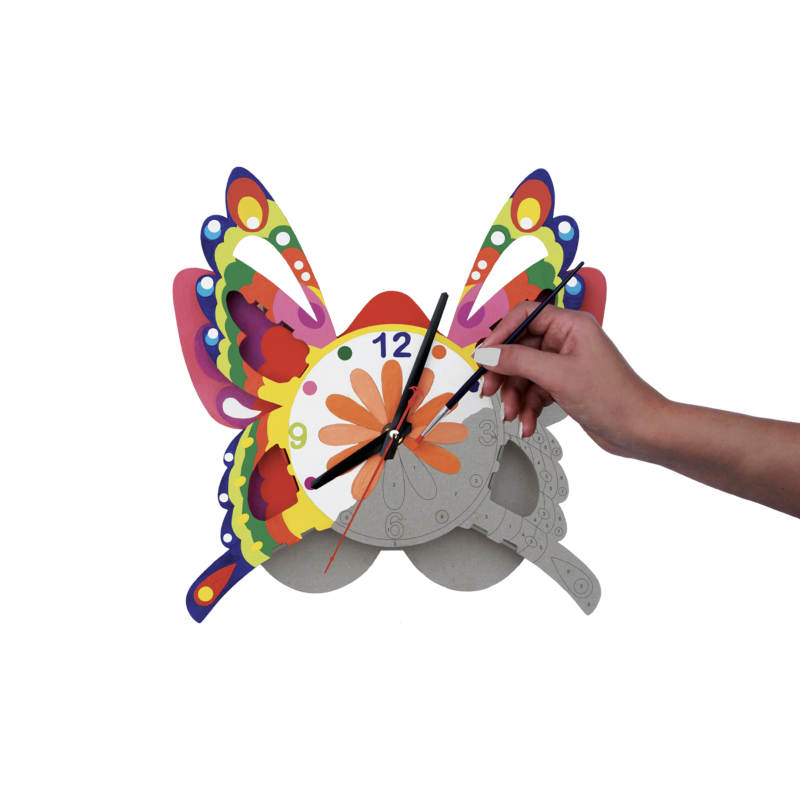 ANNAHOUSE Foldable Cardboard 3D Construction / Coloring Set Clock 33 × 33.7 × 3.5 cm