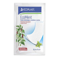 Ecoplast pleistras ECOMENT 10x15 cm, šildantis su pipirais ir mentoliu