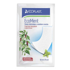 Ecoplast pleistras ECOMENT 10x15 cm, šildantis su pipirais ir mentoliu