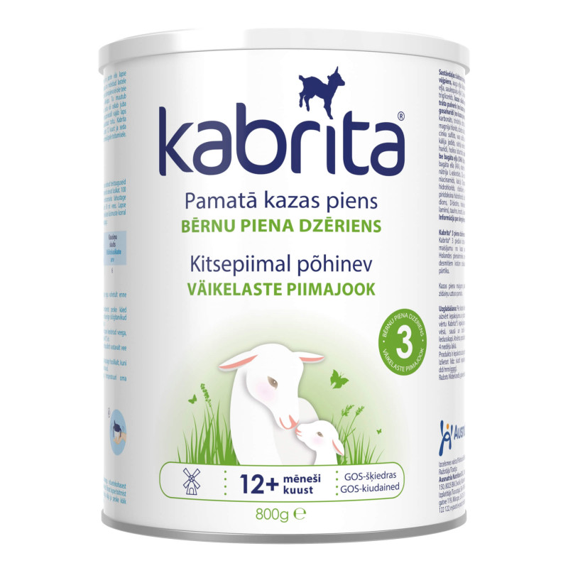 KABRITA 3 milk formula made from goat's milk from 12 months 800gr. ES Baltijas valstis LV + EST