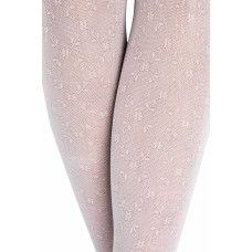 Noviti RM015-G-01 mikropluošto pėdkelnės, 30 den, baltos su gėlių raštu, 116/122