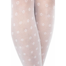 Noviti RM016-G-01 mikropluošto pėdkelnės, 30 den, baltos su taškeliais, 152/158