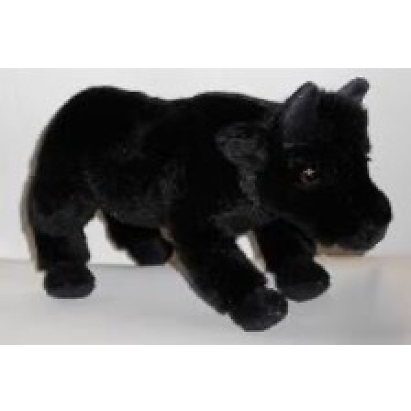 Uni-Toys Plush toy Bull, black, with sound, 26 cm
