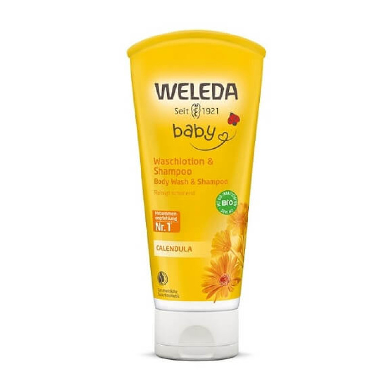 Weleda Šampūnas ir dušo gelis su medetkomis, 200 ml