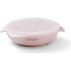 Babyono 1661/02 SILICONE PLATE WITH SUCTION CUP AND COVER PINK