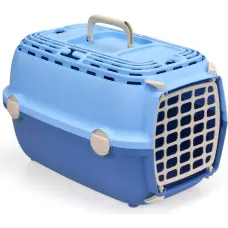 Stefanplast Transportē&scaron;anas būris Horizon 1 ar plastmasas durvīm 48x32x30cm gai&scaron;i zils/zils