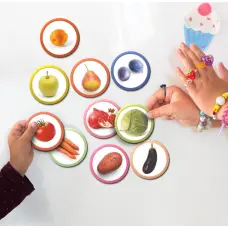 Dodo Edukacinis magnetinis žaidimas - dėlionė Montessori Magnetinis rinkinys Daržovės, vaisiai, uogos