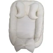 Duet Baby Cocoon - 774 - with pillow - COTTON with BOW - ECRU
