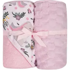 Duet Baby Set - Bathing cover  + blanket - 547 - size 100x100 / 80x90 - PINK