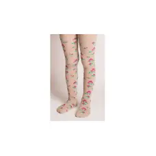 BELLISSIMA Childrens tights 134/140 size, B400 beige-flowers Sale