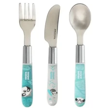 Canpol nerūdijančio plieno stalo įrankių rinkinys EXOTIC ANIMALS, mėlynas (9/477_blu2)