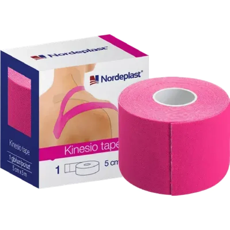 Nordeplast kinezio juosta 5 cm x 5 m, rožinė, N1