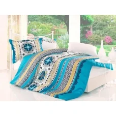 Valentini Queen Turkus voodipesukomplekt, 220 × 200 + 2 × 70 × 80 cm, puuvillasatiin, kood E.14037566