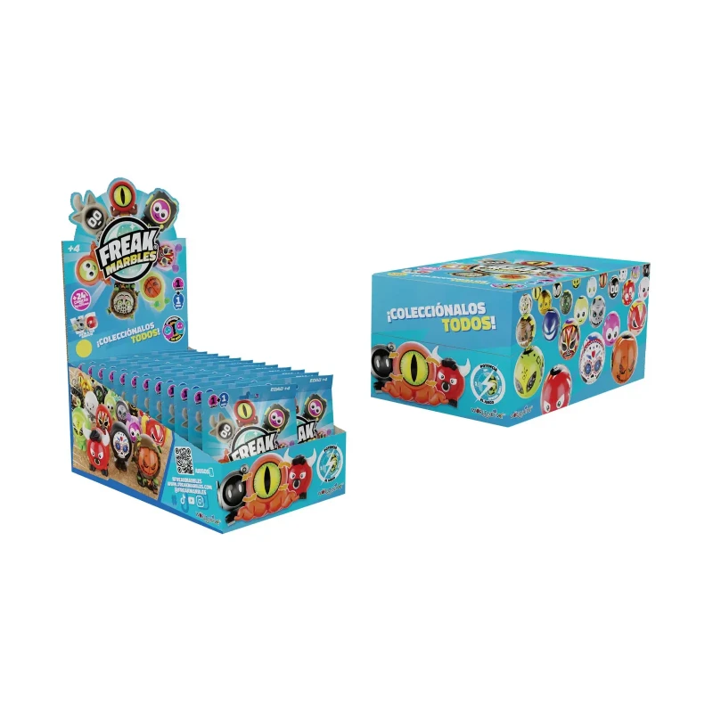 Freak Marbles 1 Marble & Skin in Surprise Bag, 12 mixed pcs on Hanger Strip