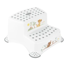 Keeeper IGOR LION KING dviejų pakopų vaikiškas laiptelis su neslystančia funkcija, baltas