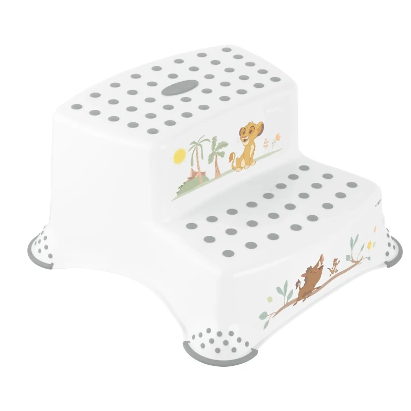 Keeeper IGOR LION KING dviejų pakopų vaikiškas laiptelis su neslystančia funkcija, baltas