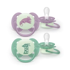 Philips Avent AVENT SCF094/04 čiulptukas Soother Soft 6–18 mėn., Night & Day, lapė/žirafa