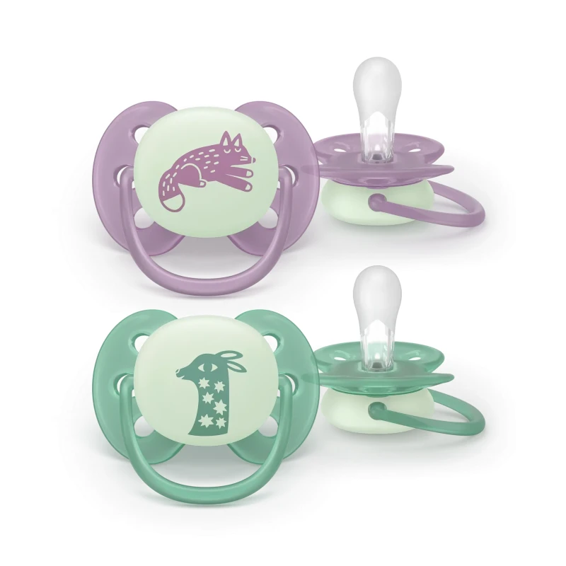 Philips Avent AVENT SCF094/04 čiulptukas Soother Soft 6–18 mėn., Night & Day, lapė/žirafa